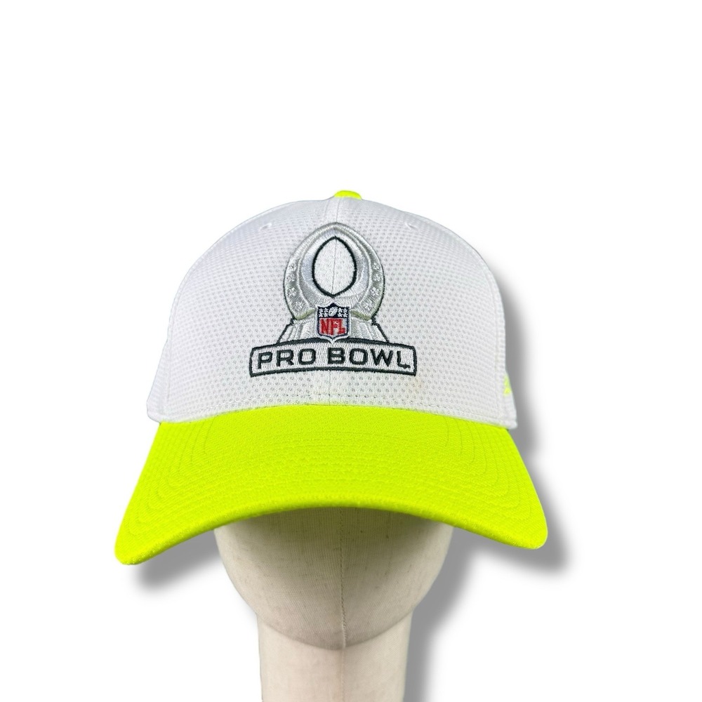 New Era 39Thirty NFL Pro Bowl Neon Yellow/White Stretch Fit Hat Large/XL EUC